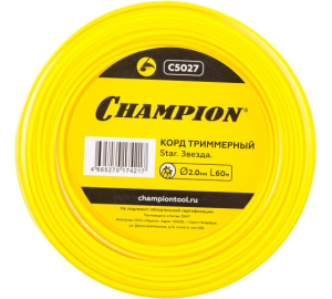 Леска для триммера Champion C5027 Star 2 мм х 60 м