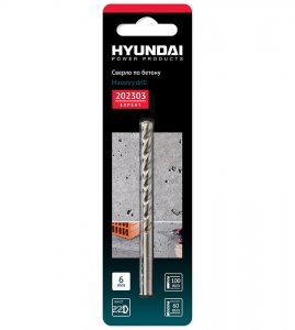 Сверло по бетону Hyundai 202303 6 X 100 мм