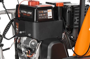 Инновационный двигатель WXE 350 EFI с системой непосредственного впрыска топлива разработан специально для снегоуборщиков. Обладает увеличенной до 25% мощностью и сниженным до 20% расходом топлива по сравнению с карбюраторными моделями.